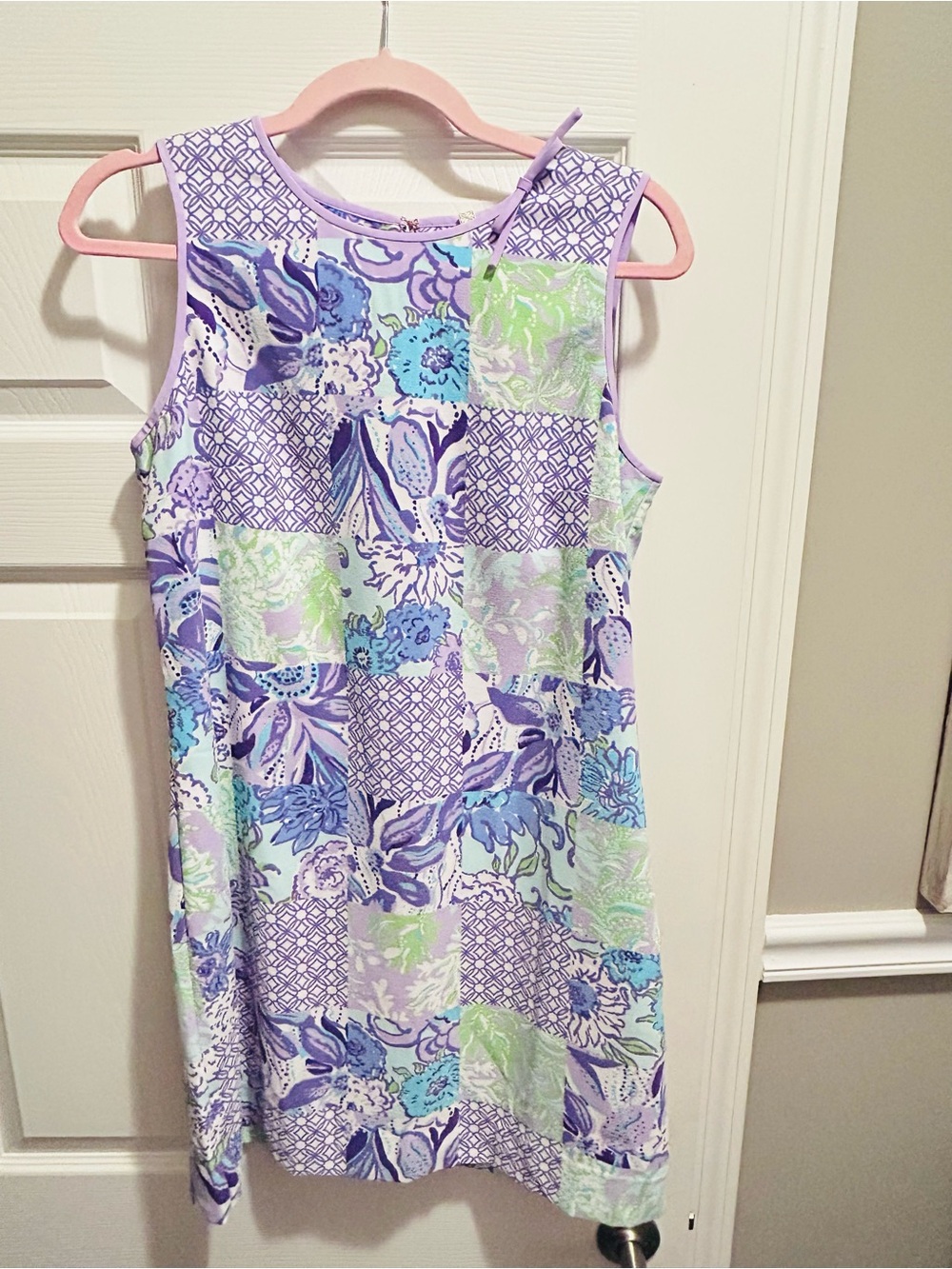 Lilly Pulitzer Lavender, Blue & Mint Floral Patchwork Shift Dress